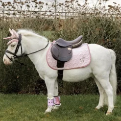 Kentucky Horsewear - Bonnet anti-mouches Wellington Licorne pailleté rose tendre