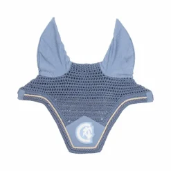 Kentucky Horsewear - Bonnet anti-mouches Wellington 3D Logo corde bleu clair
