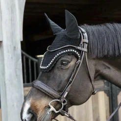 Kentucky Horsewear - Bonnet anti-mouche Wellington big stone & pearl noir