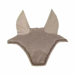 Kentucky Horsewear - Bonnet pour chevaux anti-bruits Wellington Velvet Pearls beige