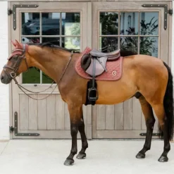 Kentucky Horsewear - Bonnet anti-mouches Wellington 3D Logo corde fuchsia