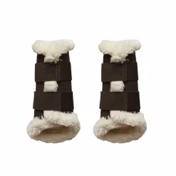 Kentucky Horsewear - Guêtres cheval Turnout Air mouton synthétique marron x2