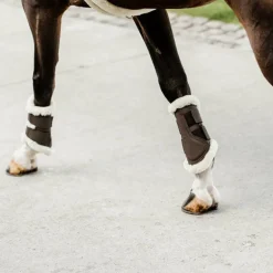 Kentucky Horsewear - Guêtres cheval Turnout Air mouton synthétique marron x2
