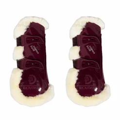 Kentucky Horsewear - Guêtres ouvertes mouton vegan Bamboo Elastic bordeaux x2