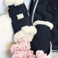 Kentucky Horsewear - Guêtre cheval Turnout Air mouton synthétique noir x2