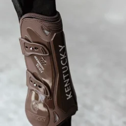 Kentucky Horsewear - Guêtres ouvertes Bamboo Elastic marron x2