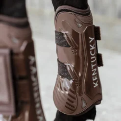 Kentucky Horsewear - Guêtres ouvertes velcro marron x2