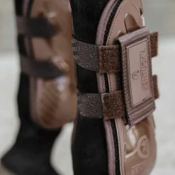 Kentucky Horsewear - Guêtres ouvertes velcro marron x2