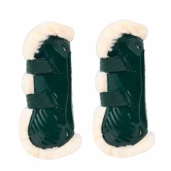 Kentucky Horsewear - Guêtres ouvertes mouton vegan Bamboo Elastic vert foncé x2