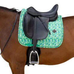 Kentucky Horsewear - Tapis de dressage Velvet Printing paisley garden vert/ marine