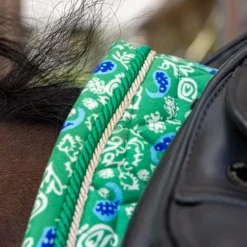 Kentucky Horsewear - Tapis de dressage Velvet Printing paisley garden vert/ marine