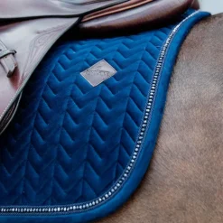 Kentucky Horsewear - Tapis de selle Velvet Pearls jumping marine
