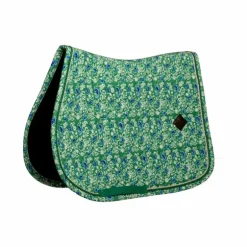 Kentucky Horsewear - Tapis de selle Velvet Printing paisley garden vert/ marine