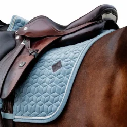 Kentucky Horsewear - Tapis de selle Velvet Jumping Bleu Ciel