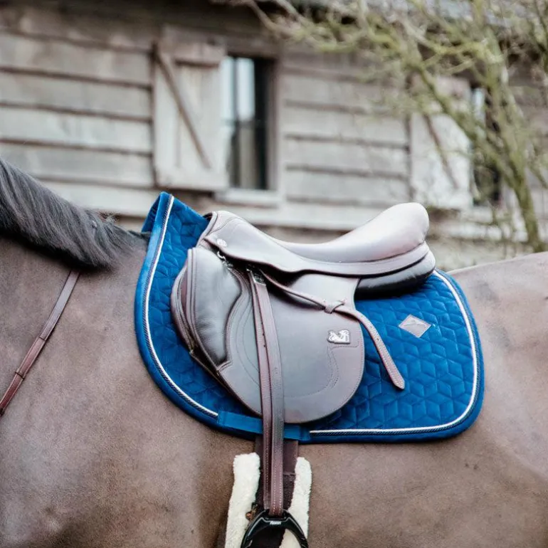Kentucky Horsewear - Tapis de selle Basic Velvet jumping marine