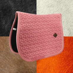 Kentucky Horsewear - Tapis de selle Velvet Jumping Vieux rose
