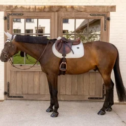 Kentucky Horsewear - Tapis de selle Velvet Printing pied de poule gris/ blanc