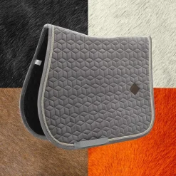 Kentucky Horsewear - Tapis de selle Basic Velvet jumping gris