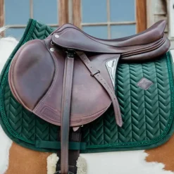 Kentucky Horsewear - Tapis de selle Velvet Pearls vert sapin