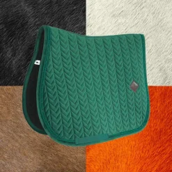 Kentucky Horsewear - Tapis de selle Velvet Pearls vert sapin