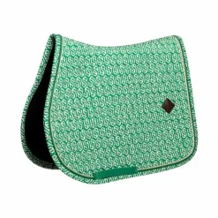 Kentucky Horsewear - Tapis de selle Velvet Printing maze cipher vert/ blanc