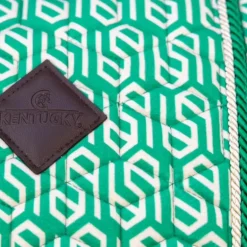 Kentucky Horsewear - Tapis de selle Velvet Printing maze cipher vert/ blanc