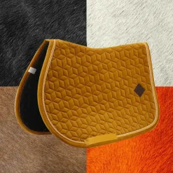 Kentucky Horsewear - Tapis de selle Velvet Jumping Moutarde pour minis