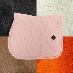 Kentucky Horsewear - Tapis de selle Velvet Pearls jumping rose tendre