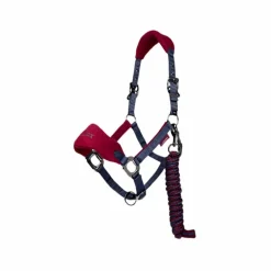 LeMieux - Ensemble licol + longe Vogue bleu/ bordeaux