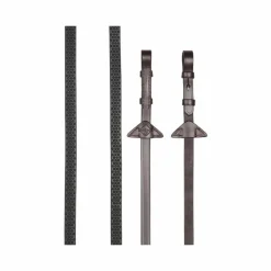 LeMieux - Rênes en caoutchouc souple havane/ argent