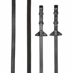 LeMieux - Rênes en caoutchouc doublé sur la moitié Rubber Half marron/ laiton