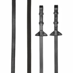 LeMieux - Rênes en caoutchouc doublées sur la moitié Rubber Half marron/ argent