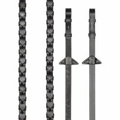 LeMieux - Rênes tressées cuir marron/ argent