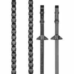 LeMieux - Rênes tressées cuir noir/ argent