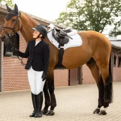 LeMieux - Tapis de selle Crystal Suede Close Contact Square blanc