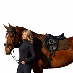 LeMieux - Tapis de selle Square en suédine Alpine kaki/ marron