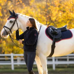 LeMieux - Tapis de selle Square suédine marine/ cranberry