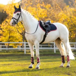 LeMieux - Tapis de selle Square suédine marine/ cranberry