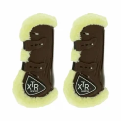 Norton - Guêtres cheval XTR à boutons mouton marron x2