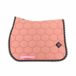 Oxxer - Tapis de selle Monogramme noir/ vieux rose