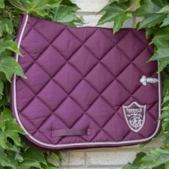 Paddock Sports - Tapis de selle prems écusson prune