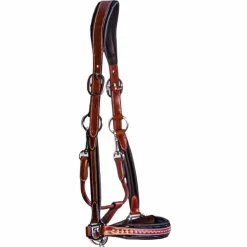 Pénélope - Licol cheval cuir Point Sellier noisette