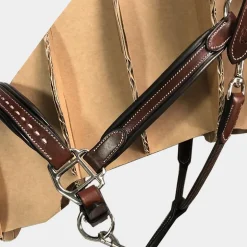 Pénélope - Licol cheval cuir Point Sellier noisette