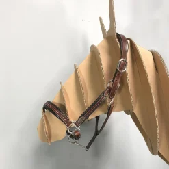 Pénélope - Licol cheval cuir Point Sellier noisette