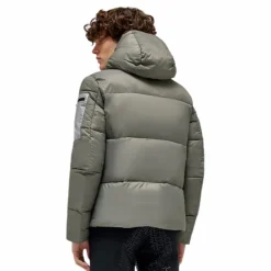 RG Italy - Doudoune manches longues homme Hooded Puffer vert kaki