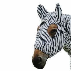 Riding World - Bonnet anti-eczéma zèbre noir/ blanc