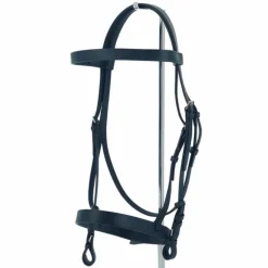 Riding World - Bridon muserolle française noir avec rênes