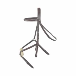 TdeT -  Bridon avec rênes Sisley muserolle croisée havane foncé