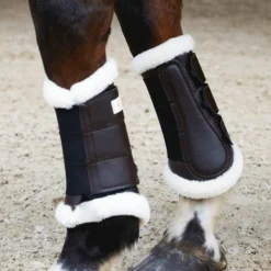 TdeT - Guêtres fermées antérieurs mouton marron/ noir x2