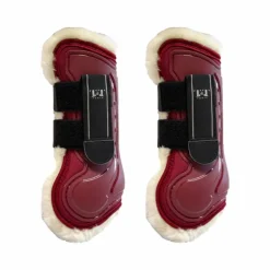 TdeT - Guêtres ouvertes Design avec doublure mouton bordeaux x2